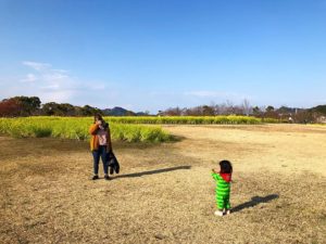筍姫　菜の花畑へお出かけ