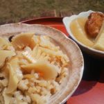 田植えの昼ごはん　筍ごはん＆おでん
