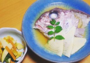 筍姫と鯛のお頭炊き