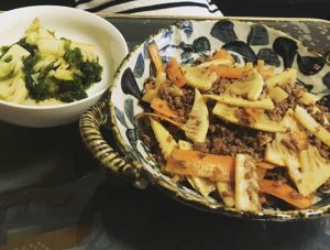 筍姫のそぼろ炒め&若竹煮