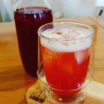 ユスラウメのシロップでサイダー!