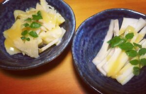 ウドと筍姫の酢みそがけ