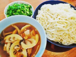 タケノコ汁つけ麺うどん