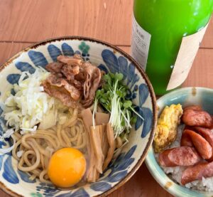 油そば　搾った柚子酢ぶっかけVer -柚子の酢の保存-