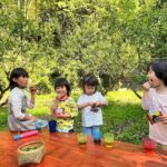 竹林・里山ビオトープでおやつタイム