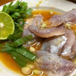子どもたちが釣って料理! 豆アジのお刺身