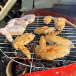 お庭で手羽先BBQ