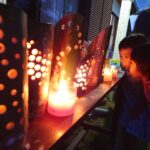 竹あかり BBQしながら灯りをともしました!