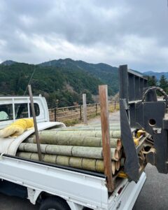 竹粉・竹パウダー用の竹の出荷と乾燥