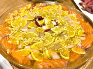 種なしスダチのカルパッチョ