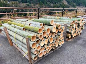 阿波たけのこ農園では那賀ウッドと連携し間伐竹の活用を推進！