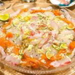 カルパッチョ　タイ＆サーモン＆ホタテ＆すだちVer