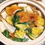 自家製のしいたけ＆なめこ　きのこ鍋で元気チャージ