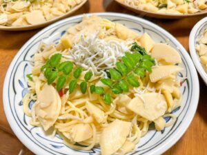 タケノコとシラスのペペロンチーノ2024